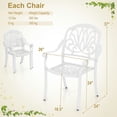 thumbnail image 5 of Kepooman Patio Dining Chairs, Outdoor Dining Chairs,2 Pieces Patio Cast Aluminum Dining Chairs with Armrests-White, 5 of 6