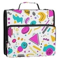 thumbnail image 5 of FORMRS Zipper Binder with Shoulder Strap 2-inch Ring 500 Sheet Capacity File Bag, Purple Abstract Shapes, 5 of 5