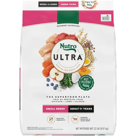 Nutro Ultra Adult Small Breed Dry Dog Food  Chicken  Lamb And Salmon ProteinTrio  22 Lb. Bag