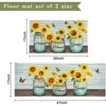 thumbnail image 5 of Sunflower Kitchen Mats for Floor, Flower Butterfly Sunflowers Kitchen Rugs Set of 2 Carpet Area Rug, Vintage Country Floral Farmhouse Kitchen Decor and Accessories Stuff, 17x30 and 17x47 Inch, 5 of 6