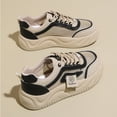 thumbnail image 2 of Zapatillas de deporte vulcanizadas de moda de verano para mujer, zapatos planos de plataforma de color sólido para mujer, cuñas transpirables informales, zapatillas para caminar para mujer, 2 of 4