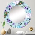thumbnail image 2 of DESIGN ART Designart 'White And Orange Flowers On Light Blue' Printed Patterned Wall Mirror 32in.x32in., 2 of 5