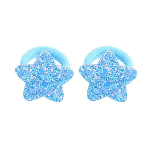Pinzas para el cabello para mujeres, pinzas para peinar, pinzas para el cabello para niñas, toallitas elásticas con degradado, estrella de cinco puntas, lentejuelas, goma para el cabello, tocado.