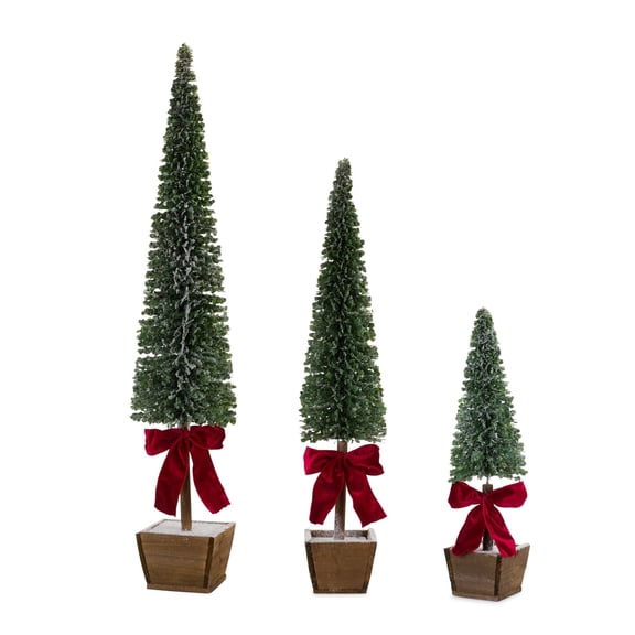 Melrose 84486 Potted Tree, PVC, Set of 3