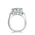 thumbnail image 3 of 4 Carat Emerald Cut Moissanite Ring Three Stone Engagement Ring for Women 925 Sterling Silver Wedding Rings D Color VVS1 Clarity Diamond Rings for Women, 3 of 7