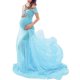 thumbnail image 1 of Pregnant Womens Off Shoulder Photography Maternity Maxi Dress Photo Dresses-26Lake Blue, 1 of 2