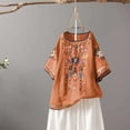 thumbnail image 5 of Aloohaidyvio 2024 Mexican Shirts Peasant Blouses Cotton Embroidered 3/4 Sleeve Bohemian Tops Boho Clothes for Women Summer Fiesta, 5 of 5