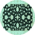 thumbnail image 1 of Ahgly Company Indoor Round Oriental Light Blue Traditional Area Rugs, 6' Round, 1 of 4