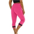 thumbnail image 6 of Abomasnow Women's Lace Trim Leggings 3/4 Length Capri Stretchy High Waist Yoga Cropped Leggings Lightweight Tights Leggings, 6 of 9