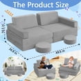 thumbnail image 4 of Modular Kids Play Couch Convertible Toddler Building Fort Sofa and Cushion Child DIY Floor Sofa for Sleeping Playroom Bedroom for Boys and Girls, 4 of 4