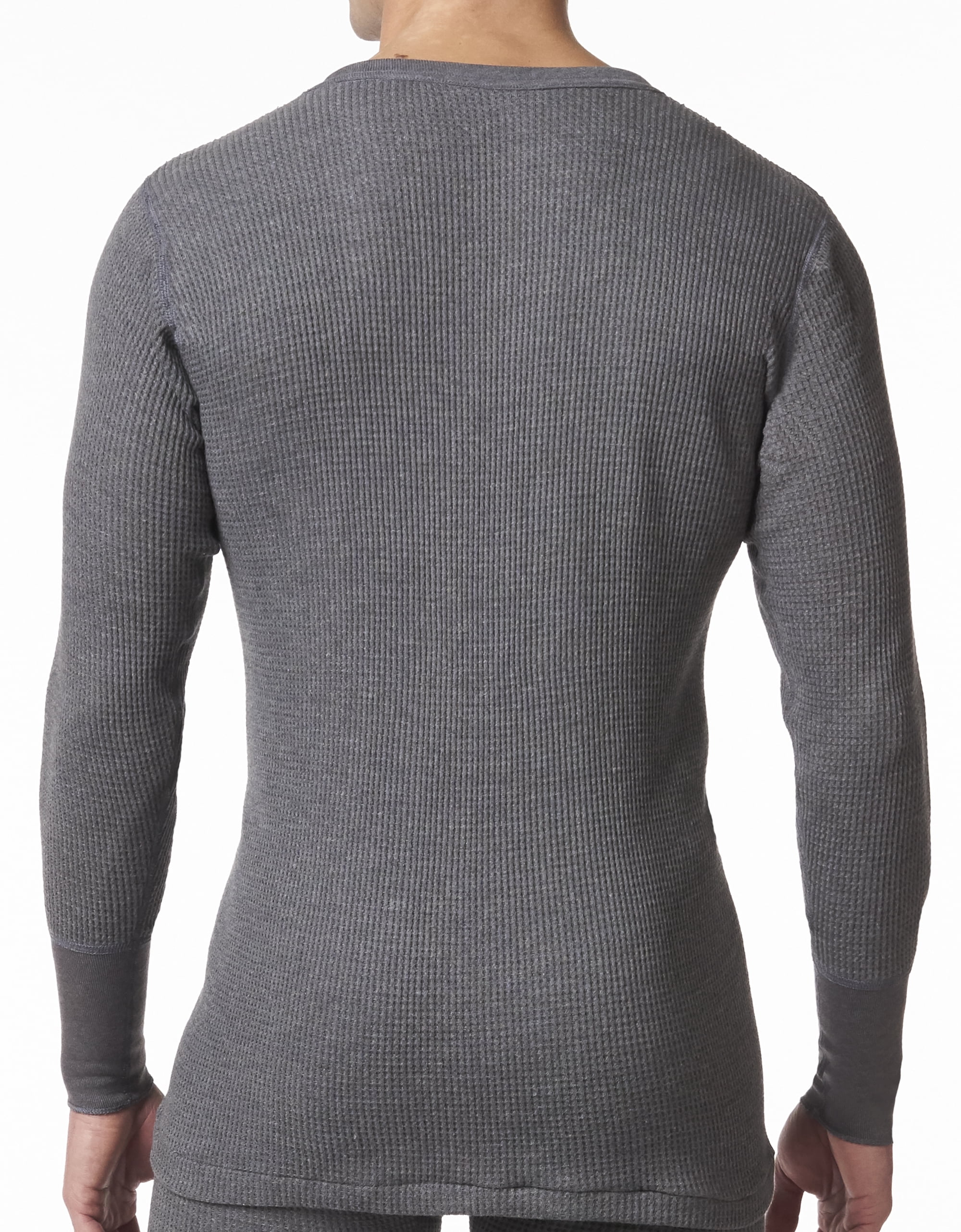 Essential's Men's Thermal Waffle Knit Long Sleeve Shirt