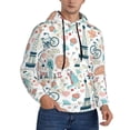 thumbnail image 2 of Uemuo Eiffel Tower Pattern Men's Hoodie - Casual Pullover Hoodie with Kangaroo Pocket, Stylish Hooded Sweatshirt for Everyday Wear-XX-Large, 2 of 7