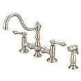 thumbnail image 1 of Water Creation F5-0010-02-AL Bridge Style Kitchen Faucet - Gray & Brushed Nickel, 1 of 1