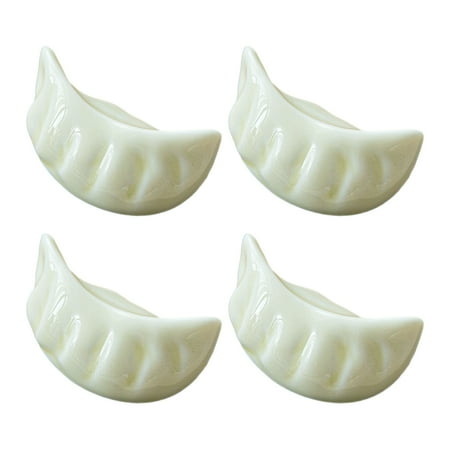 

4Pcs Creative Chopstick Rest Adornments Elegant Ceramic Chopsticks Racks (White)