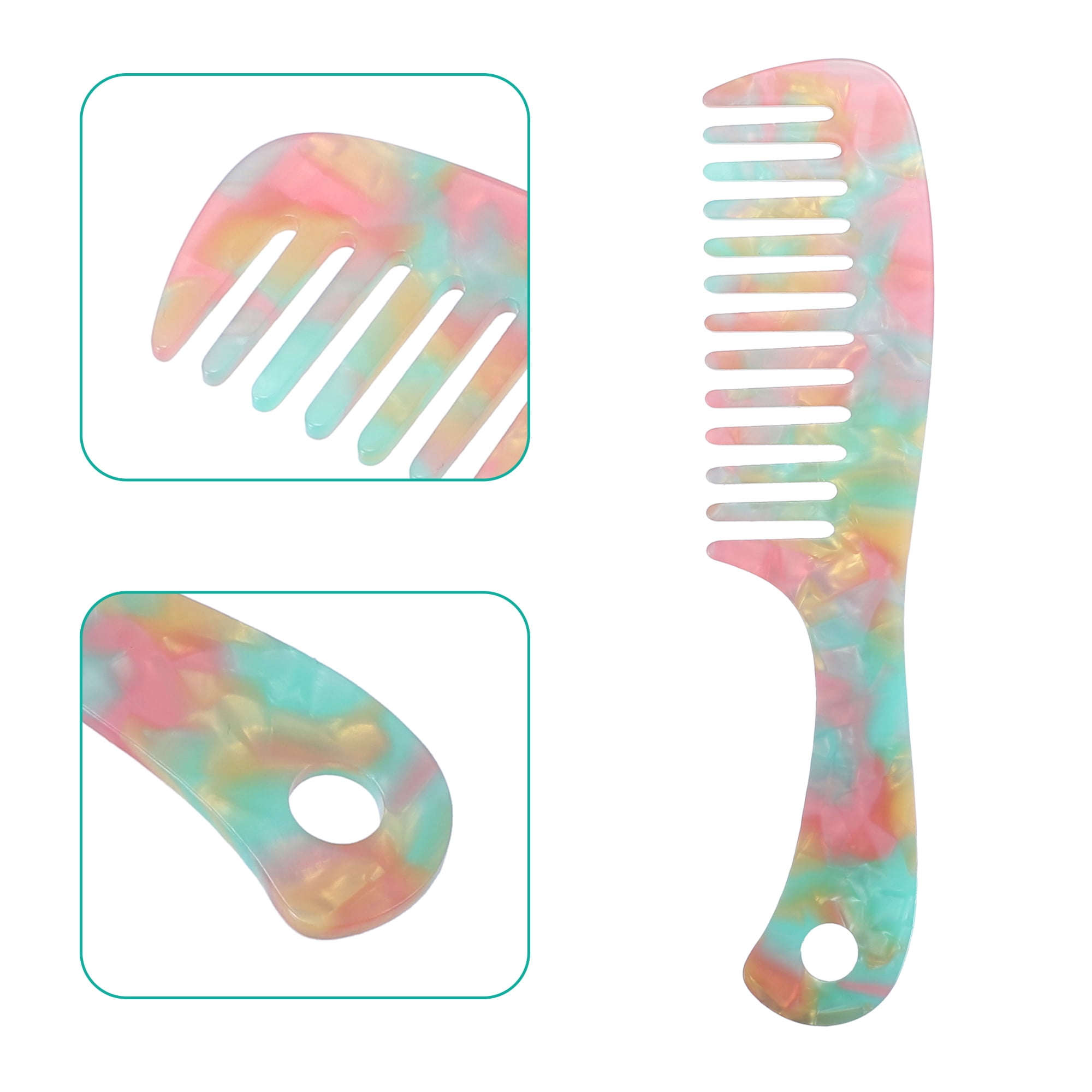 Unique Bargains 1 Pc Hair Detangling Comb Wide Tooth Anti-Static Hair Supplies Multicolor