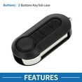 thumbnail image 3 of Unique Bargains 3 Buttons Keyless Entry Remote Fob Key Shell Case for Fiat Ducato Doblo 500, 3 of 7