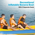 thumbnail image 5 of SereneLifeHome 3 Person Inflatable Banana Boat, Includes Storage Bag, Foot Pump, and Repair Kit, Tough and Thick, Reinforced Seats and Foot Areas, Easy Inflation and Deflation, 5 of 7