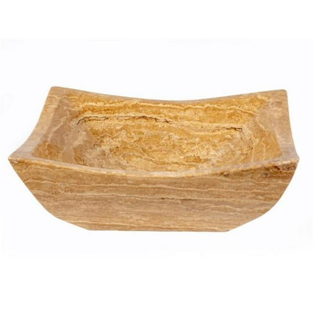 Eden Bath EB-S041BT-P Square Deep Zen Sink - Beige Travertine