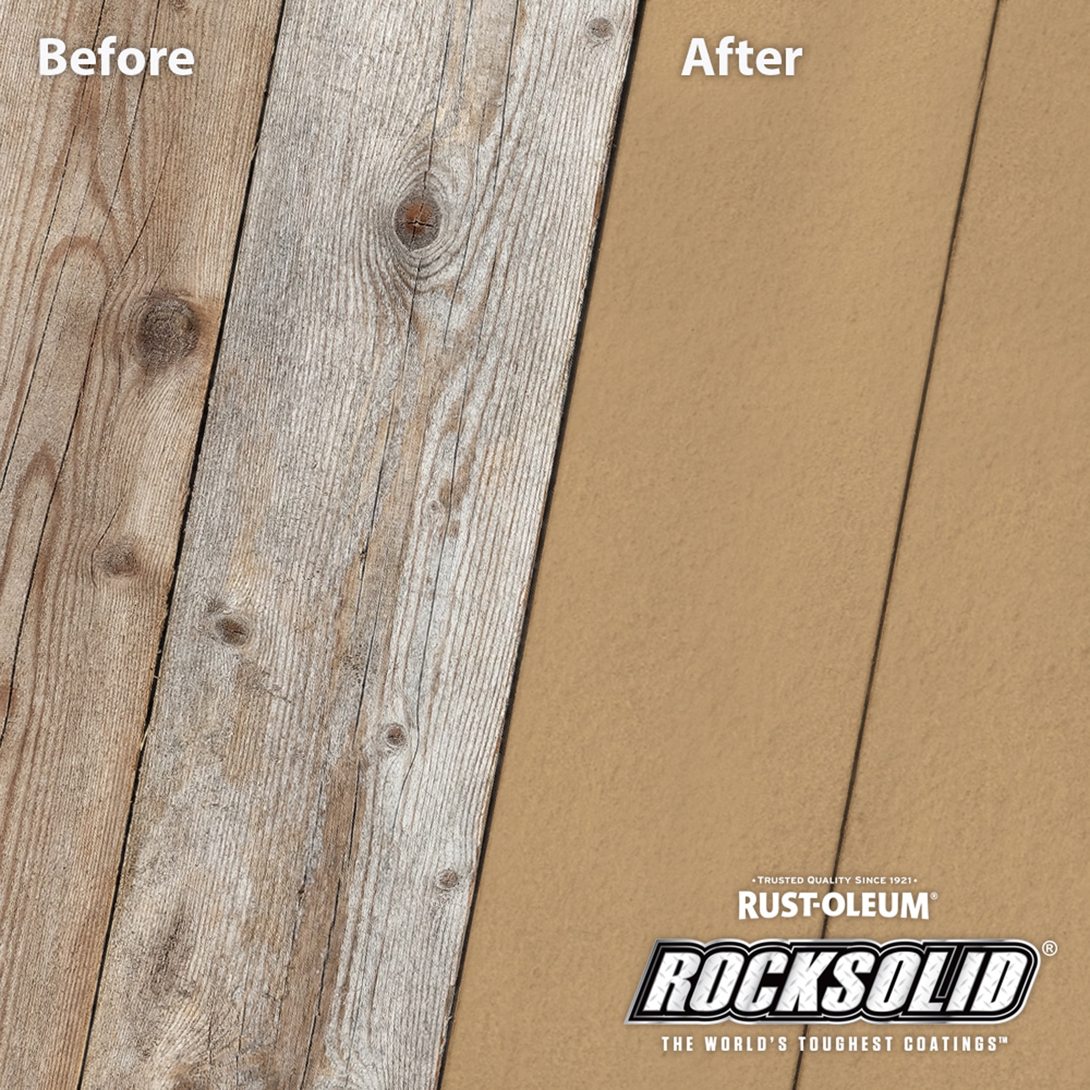 Sandstone, Rust-Oleum RockSolid 2X Solid Exterior Wood Deck Stain-319781T, Gallon