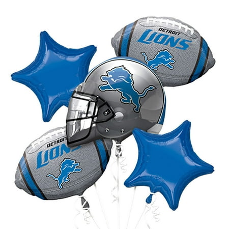 LIONS - FOOTBALL BALLOON BOUQUET KIT - PARTY SUPPLIES DECORATIONS - 5PC