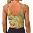 thumbnail image 3 of Vsdgher Floral with Butterflies Print Women Sleeveless Athletic Tank Top Built-in Bra Camisole Sports Vest for Yoga Running Fitness Exercise with Removable Pads, 3 of 8
