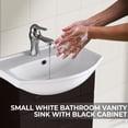 thumbnail image 4 of Mahayla Small Cabinet Vanity Bathroom Sink Black 17 3/4" w/Faucet Drain Overflow and Storage Renovators Supply, 4 of 13