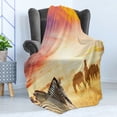 thumbnail image 4 of Safari Soft Flannel Fleece Throw Blanket, Zebras at Fairy Sunset on the Grassland Wildlife Adventure Theme in Nature, Cozy Plush for Indoor and Outdoor Use, 50" x 60", Multicolor, by Ambesonne, 4 of 5