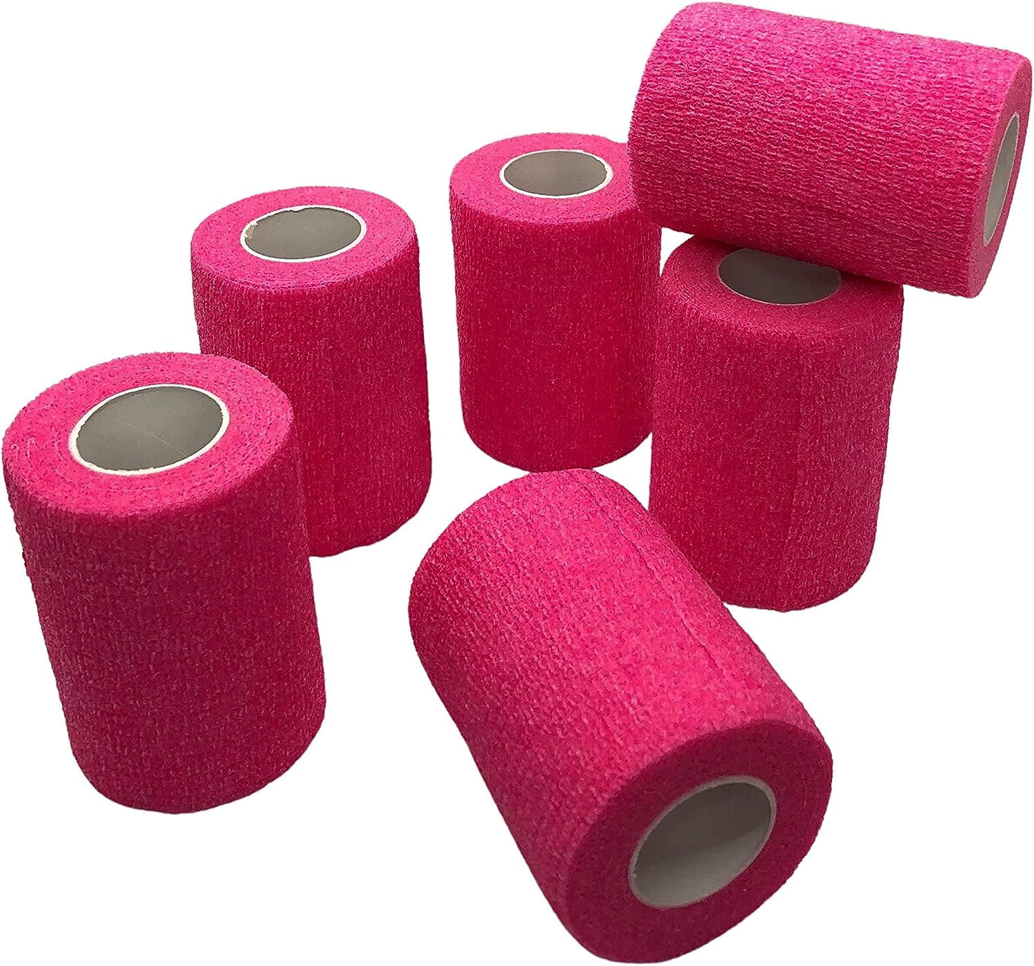 Endure Cohesive Bandage Wrap, Self Adherent Wrap 3 inch x 5 yd, Adhesive Flexible Breathable First Aid Gauze, Stretchable and Ideal for Athletic Use, Box of 12, Neon Pink