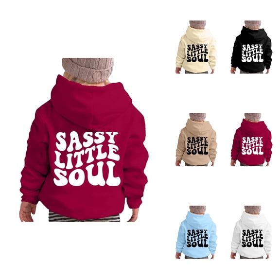 Girls Retro Letter Graphic Oversized Hoodie, Long Sleeve Pullover Sweatshirt with Pocket, Christian Classic Print Athletic Running Hiking Top for Girls 2-13Y