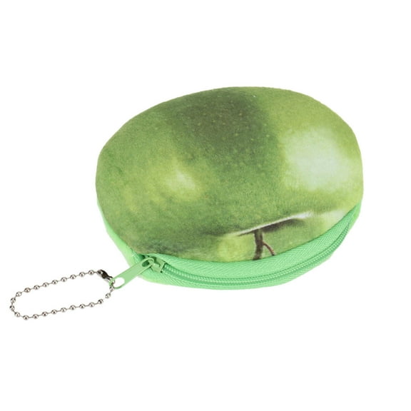 KALLORY 1Set Little Girls Wallet Fruit Zipper Coin Purse with Metal Chain for Casual Use