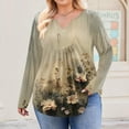 thumbnail image 4 of TQWQT Plus Size Tunic Tops for Women Women's Plus Size Tunic Tops V Neck Henley Womens Plus Tops Long Sleeve Floral Print Dressy Casual Tshirt 4x Womens Plus Size Clothes Gray L, 4 of 4