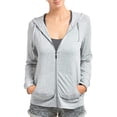 thumbnail image 4 of Sofra Ladies Thin Zip-Up Hoodie Jacket, 4 of 5
