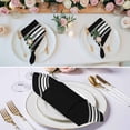 thumbnail image 2 of Black Striped Cloth Napkins, Farmhouse Black White Stripes Washable and Reusable Dinner Napkins Set of 4, Table Napkin for Kitchen Party Birthday Wedding Hotel Housewarming 20"x20", 2 of 8