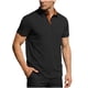 thumbnail image 2 of Ceisia Men's Slim Fit Short Sleeve Polo Shirt Herringbone Texture Color-Blocked Henley Collar Spring Summer Shirt Gift, 2 of 6