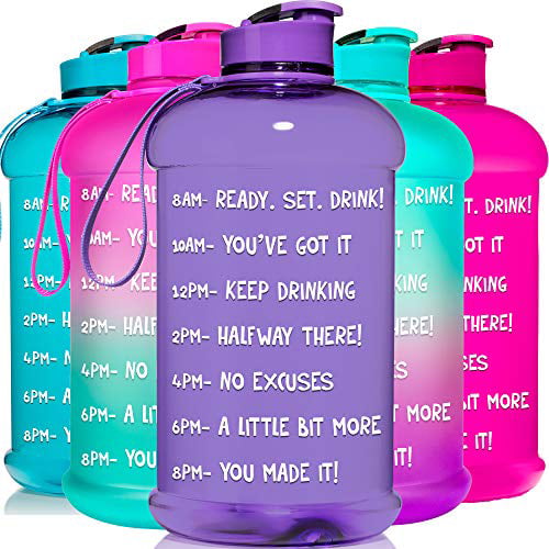 HydroMATE Half Gallon Motivational Water Bottle with Time Marker Large BPA Free 