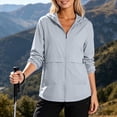 thumbnail image 3 of TAGOLD Womens Winter Hooded Casual Outwear & Jackets Solid Color Zip Up Hooded Loose Long Sleeve Casual Outer Top With Side Pockets For Daily Street Outdoor Office Wear, 3 of 5