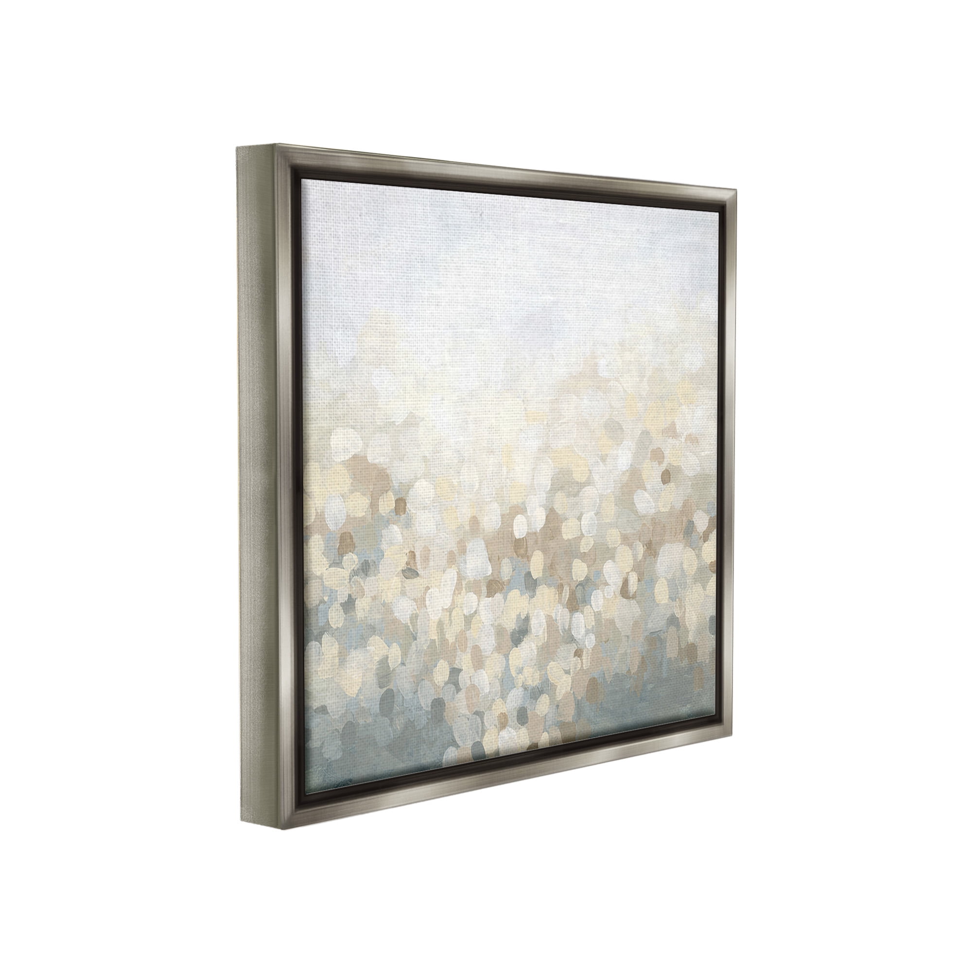 Stupell Industries Dotted Neutral Gradient Abstract Painting Gray Floater Framed Canvas Art Print Wall Art, 18 x 18