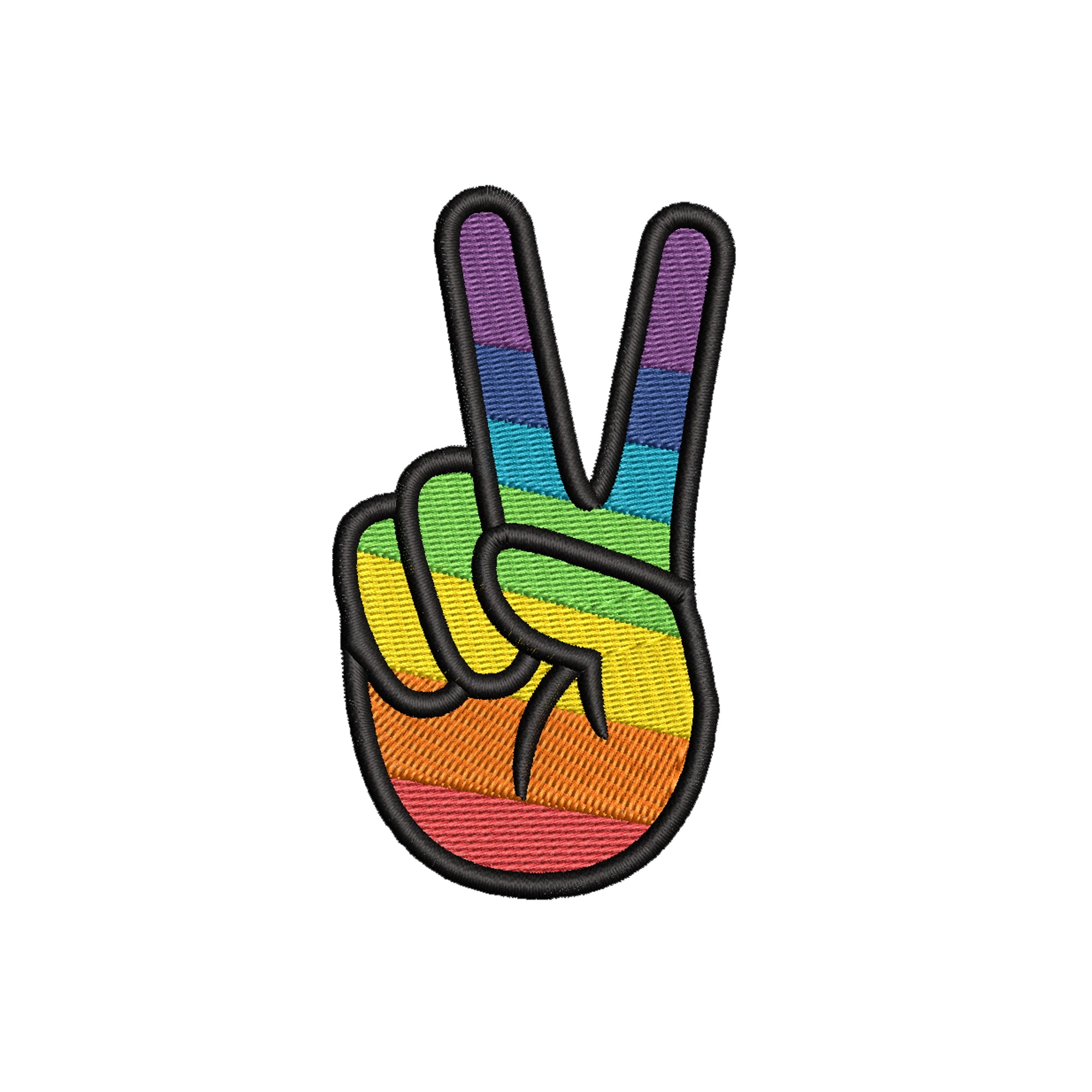 Rainbow peace hand embroidered diy iron on or sewon decorative patch Rainbow peace hand embroidered diy iron on or sewon decorative patch