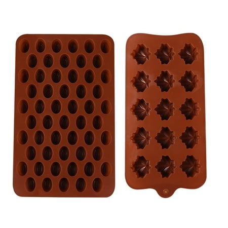 

HOMEMAXS 2pcs Household Chocolate Baking Mold Kitchen Non-stick Silicone Chocolate Molds