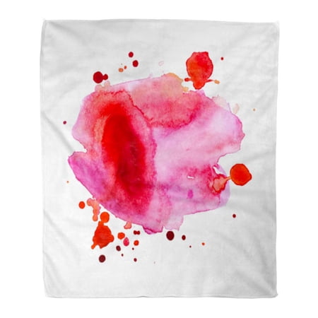 SIDONKU Throw Blanket Warm Cozy Print Flannel Pink Mark Abstract Watercolor and Flyers Colorful Artistic Comfortable Soft for Bed Sofa and Couch 50x60 Inches