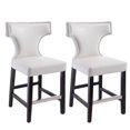 thumbnail image 3 of CorLiving Kings Studded Faux Leather Counter Height Indoor Barstools, White (Set of 2), 3 of 7