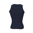thumbnail image 4 of Elegant Lace Trim Tank Top Soft Solid Camisole With Delicate Frill Gathers For Everyday Wear Women's Casual Summer, S, Navy, 4 of 4