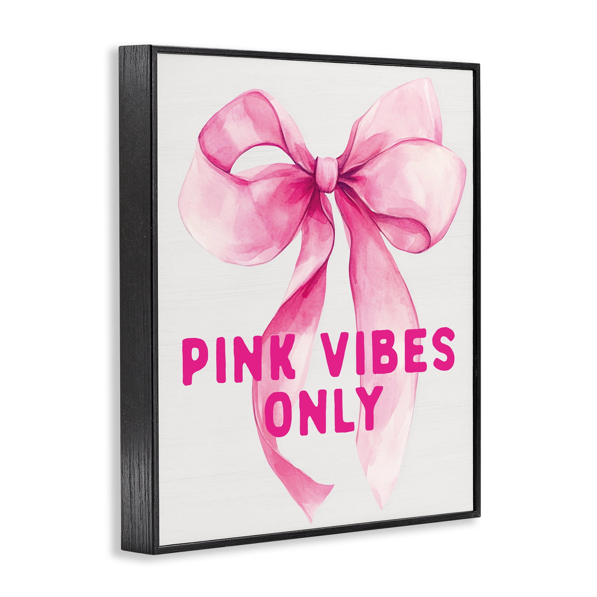 Girly Pink Vibes Only Black Framed Giclee Art, design by Lettered and Lined