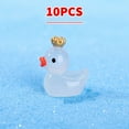 thumbnail image 2 of Qocolhg 10 Pieces Luminous Mini Resin Ducks with Crown Miniature Figures Micro Fairy Garden Landscape Aquarium Tiny Ducks Dollhouse Ornament Colorful Duck DIY Charms for Christmas Birthday Party, 2 of 4