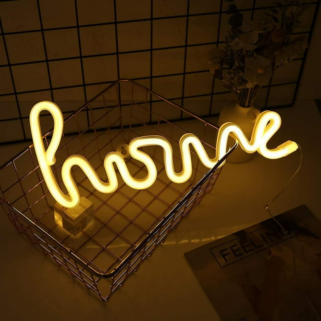 LINLIN LED Neon Sign,Neon Sign Night Light Wall LED Neon Lamp USB Battery Powered Led Neon Light Sign for Home Bedroom Bar Party Decoration