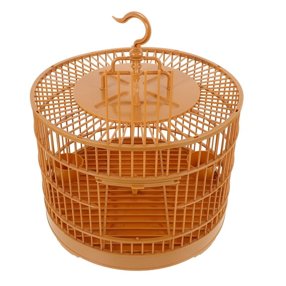 FRCOLOR Small Bird Cage Plastic Round Bird Cage Hanging Bird Cage for Parakeet Cockatiel