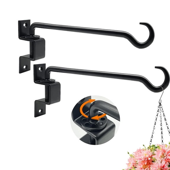 Zjh 16 Inch 2 Pack Swivel Plant Hangers Outdoor Heavy Duty- Plant Hanging Hook Bracket for Flowers Baskets Pots Bird Feeder