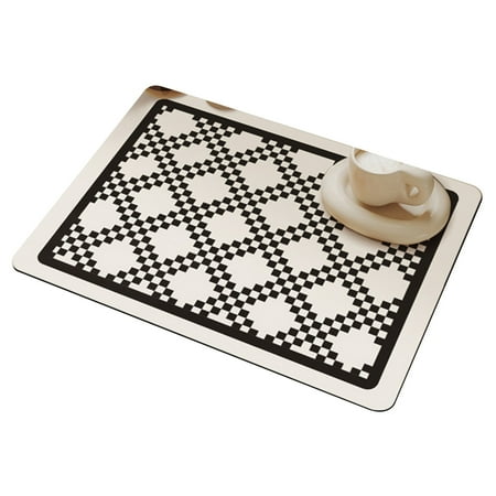 

Jangslng Kitchen Countertop Drying Mat Geometric Super Absorbent Anti-slip Foldable Quick Drying Wear Resistant Multi-functional Dish Bowl Plate Dinnerware Placemat Coffee Maker Pad