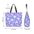 thumbnail image 5 of Disketp Blue Skull Daisy Tote Bag for Women, Handbag Shoulder Tote Bag, for Shopping and Travel, 5 of 8