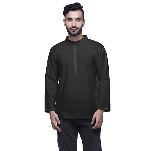 Atasi Kurta Court Indien pour Garçons Col Chinois Boutonné Vêtements Décontractés